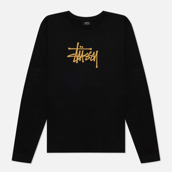 Женский лонгслив Stussy Basic Stussy Logo Pigment Dyed Black
