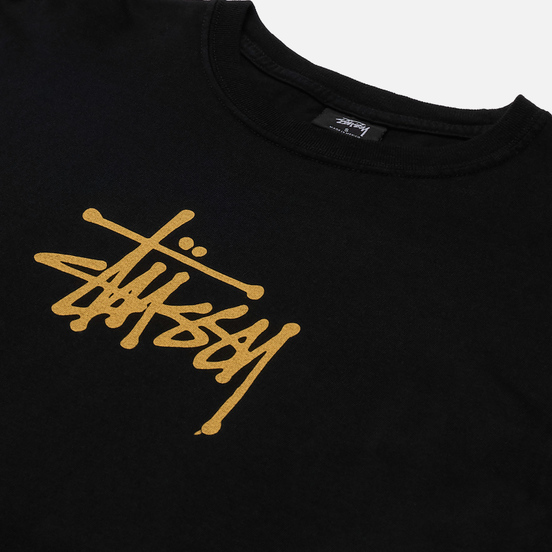 Женский лонгслив Stussy Basic Stussy Logo Pigment Dyed Black