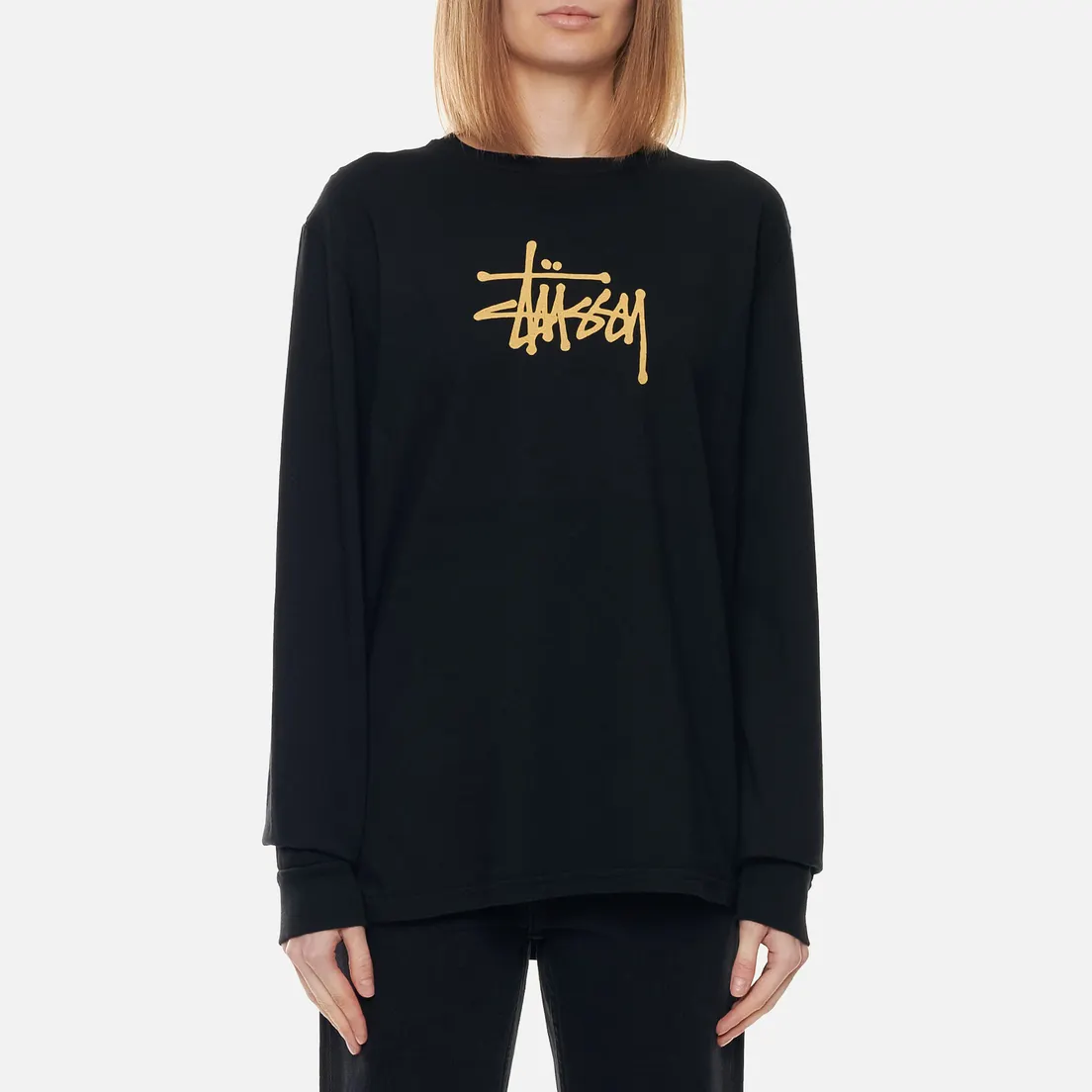 Stussy Женский лонгслив Basic Stussy Logo Pigment Dyed