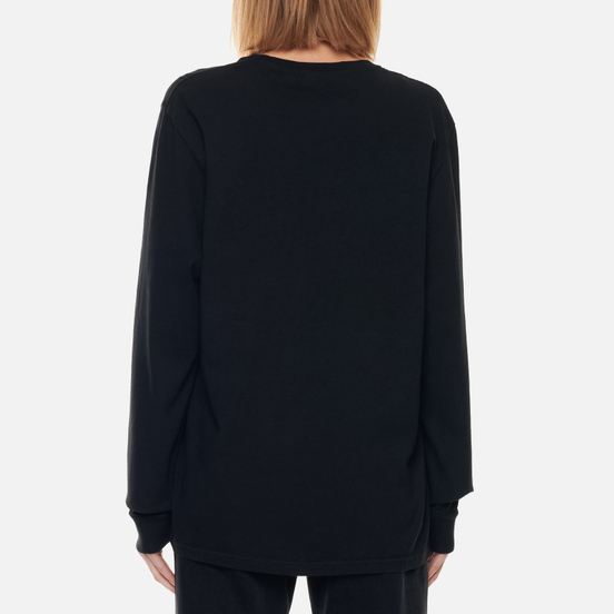 Женский лонгслив Stussy Basic Stussy Logo Pigment Dyed Black