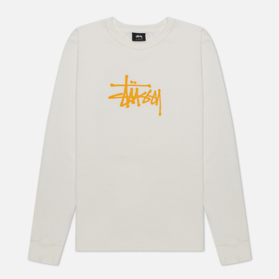 Женский лонгслив Stussy Basic Stussy Logo Pigment Dyed Natural