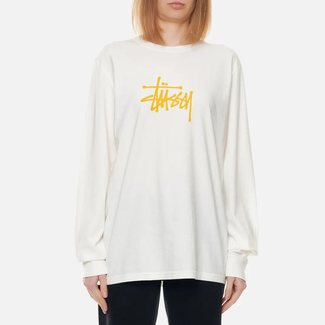 Stussy Женский лонгслив Basic Stussy Logo Pigment Dyed