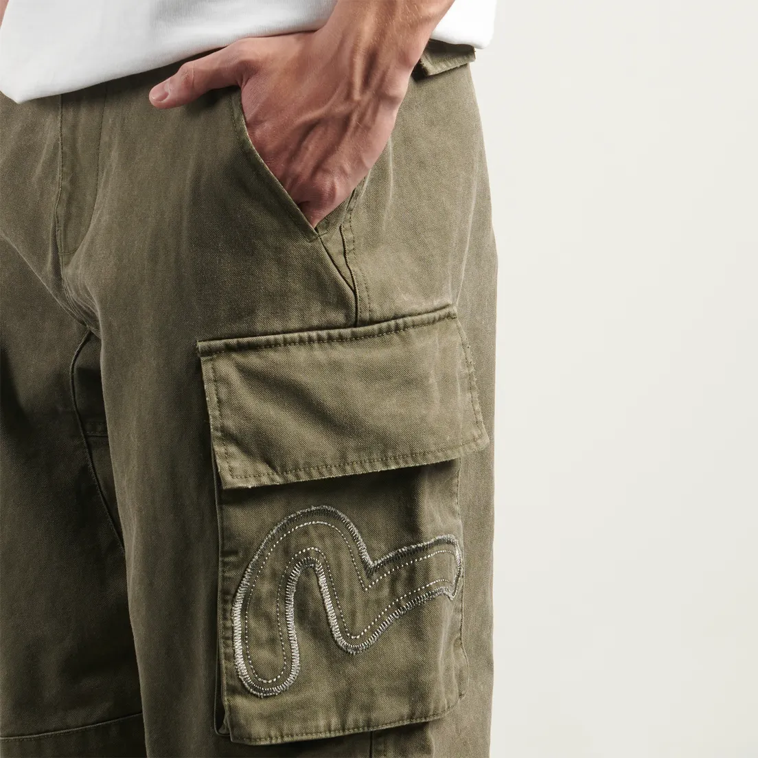 Evisu Мужские брюки Washed Cargo Loose