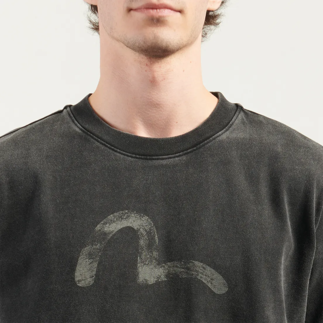 Evisu Мужская футболка Hand-Drawn Seagull Print Relax Fit
