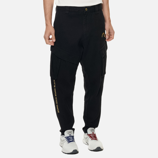 Мужские джинсы Evisu Evisukuro 3D Cargo Black