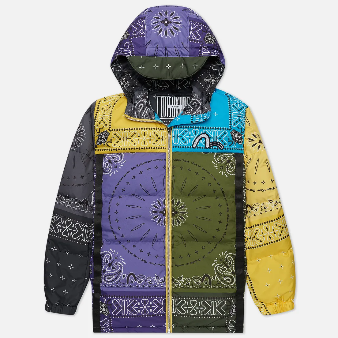 Evisu Мужской пуховик Bandana Handkerchief All Over Printed Down