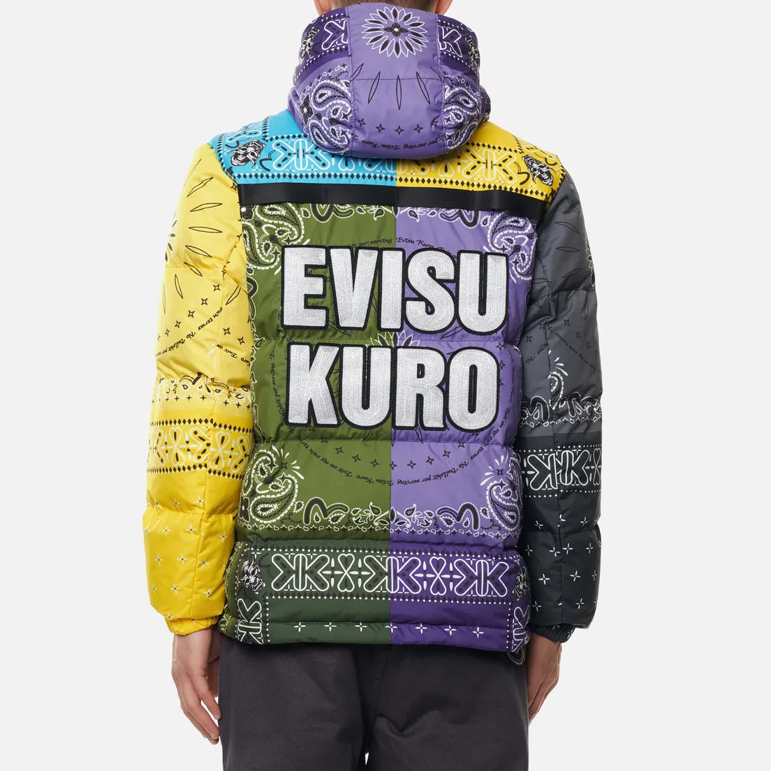 Evisu Мужской пуховик Bandana Handkerchief All Over Printed Down