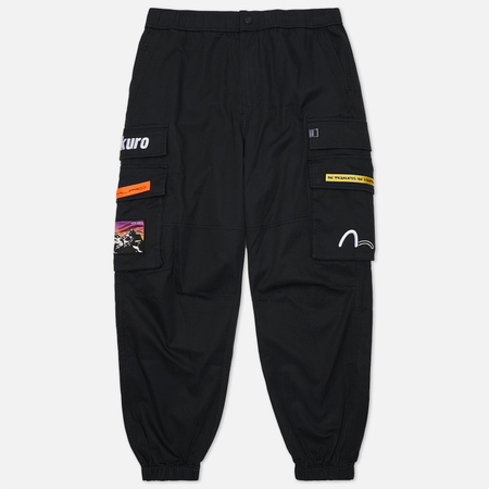 Мужские брюки Evisu Evisukuro 3D Front Pockets Cargo, цвет чёрный, размер XXL