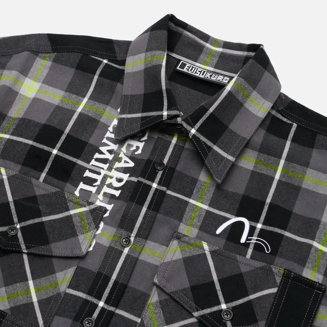 Evisu Мужская рубашка Evisukuro Oversized Contrast Plaid Flannel