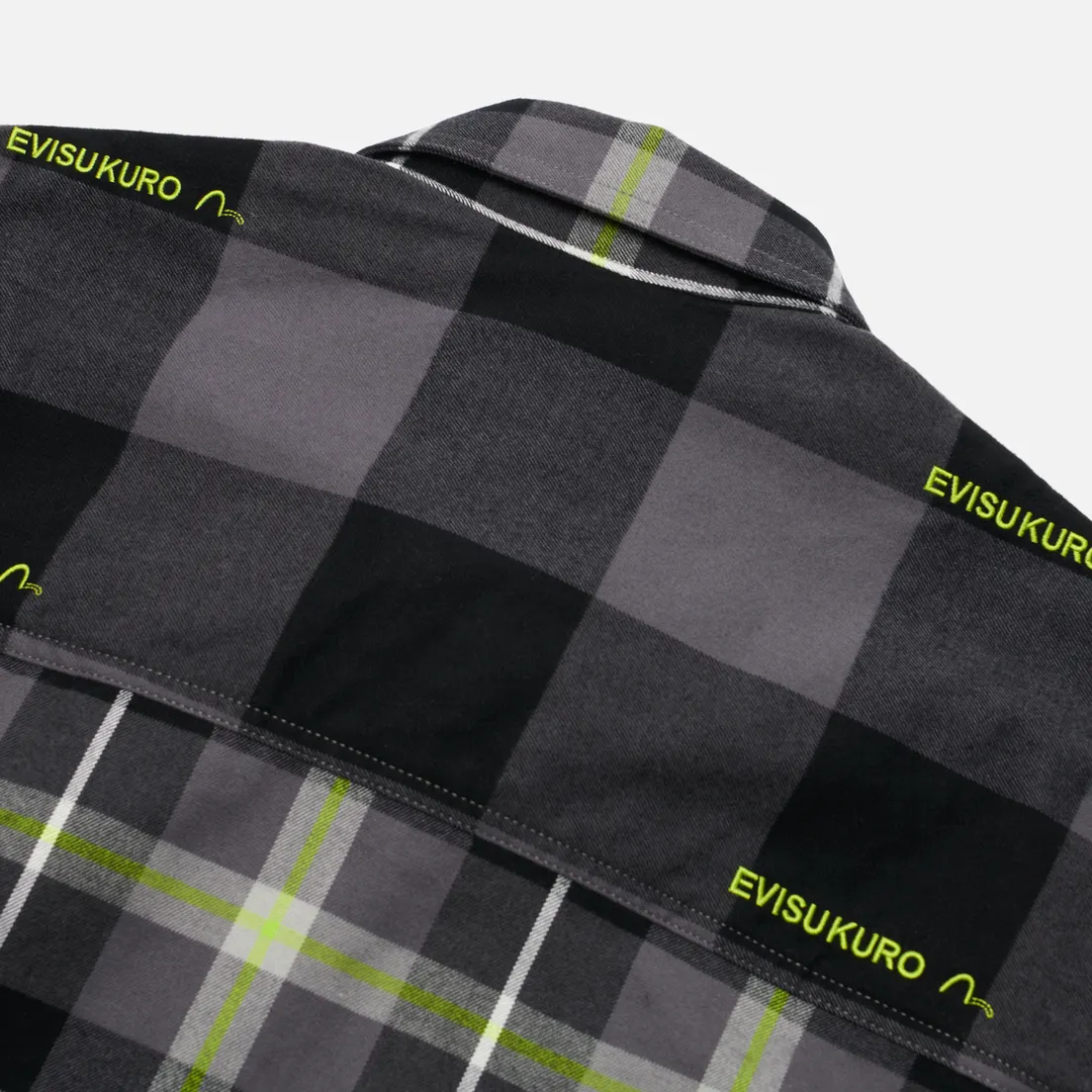 Evisu Мужская рубашка Evisukuro Oversized Contrast Plaid Flannel