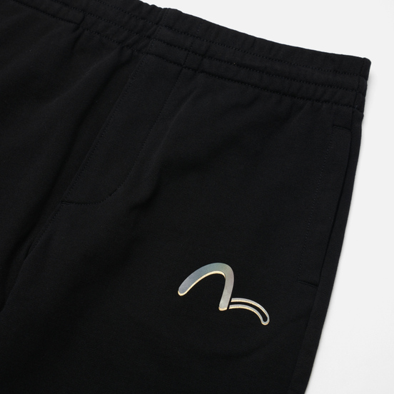 Мужские брюки Evisu Evisukuro Stretch Over Logo Great Waves Print Black