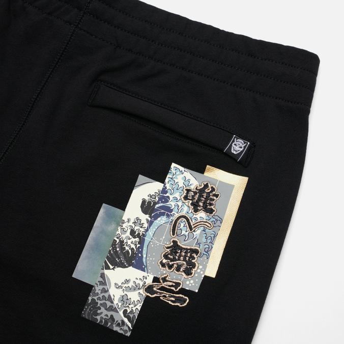 Мужские брюки Evisu, цвет чёрный, размер XXL 2EAGNM1SP418FFCT-BLKX Evisukuro Stretch Over Logo Great Waves Print - фото 3