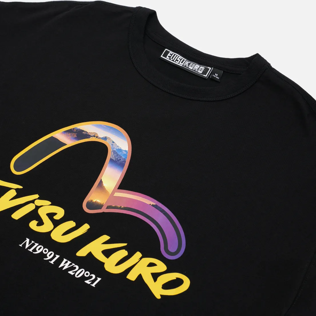 Evisu Мужская футболка Evisukuro Twilight Seagull Oversized