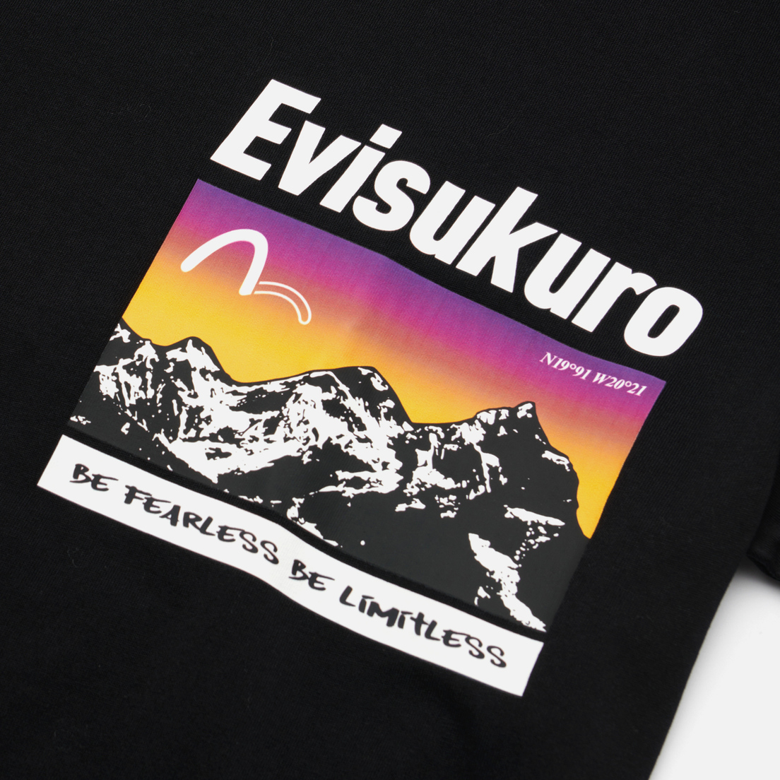 Evisu Мужская футболка Evisukuro Printed Multi Badges Oversized