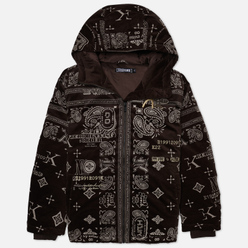 Evisu Мужской пуховик All Over Paisley Print Velvet Hooded Down