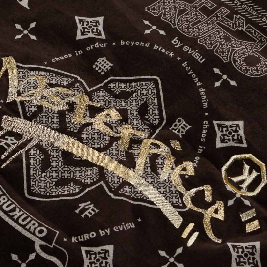 Evisu Мужской пуховик All Over Paisley Print Velvet Hooded Down