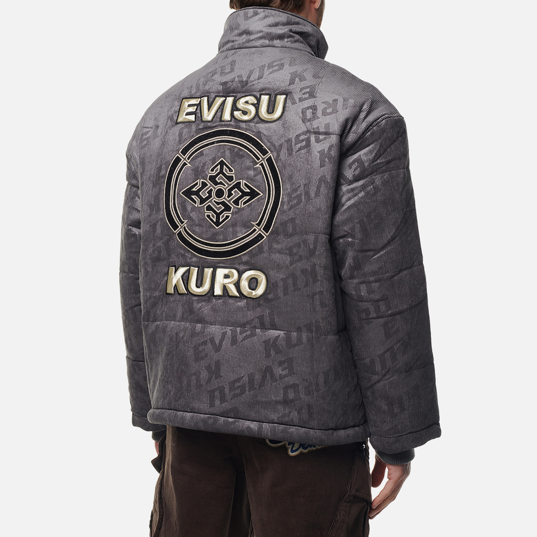 Evisu Мужская куртка ветровка Evisukuro Embossed AO Monogram Padded With 3D Logo