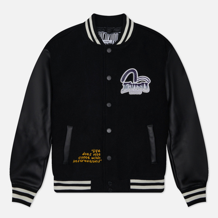 фото Мужская куртка бомбер evisu evisukuro gradient embroidery patch varsity, цвет чёрный, размер s