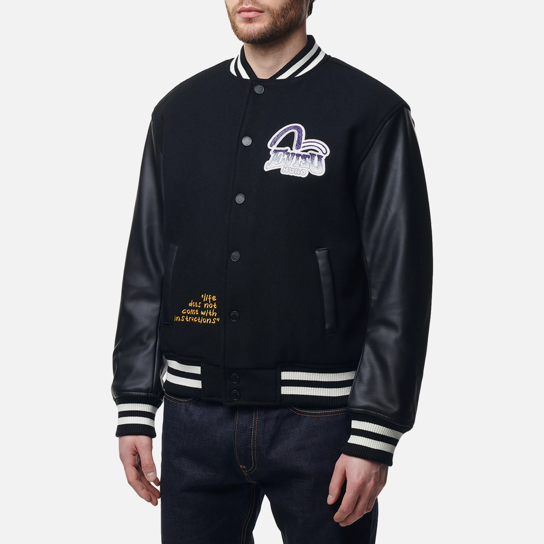 Evisu Мужская куртка бомбер Evisukuro Gradient Embroidery Patch Varsity