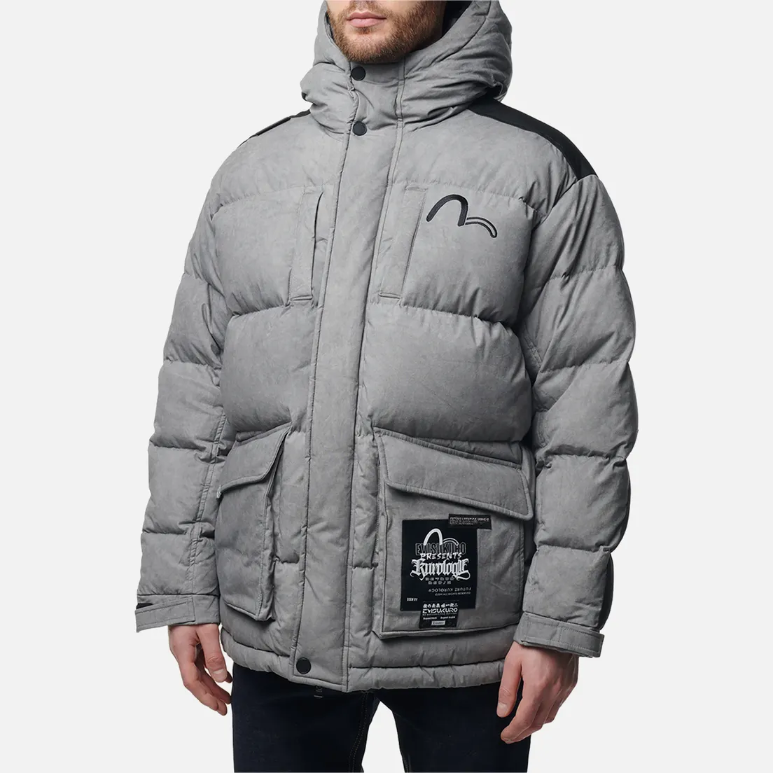 Evisu Мужской пуховик Evisukuro Pigment Dyed Ripstop Down