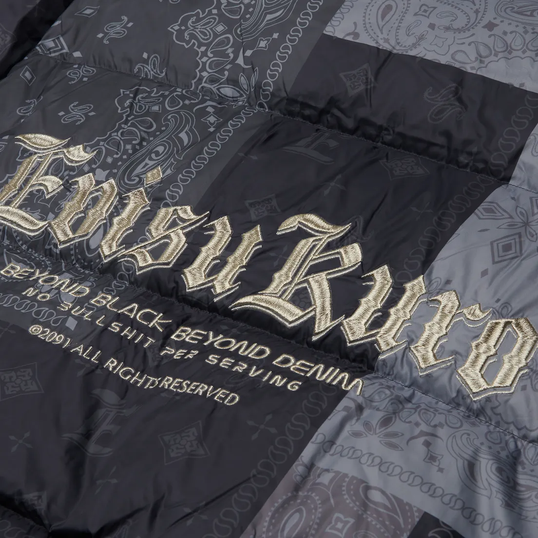 Evisu Мужской пуховик Evisukuro Paisley Printed Down