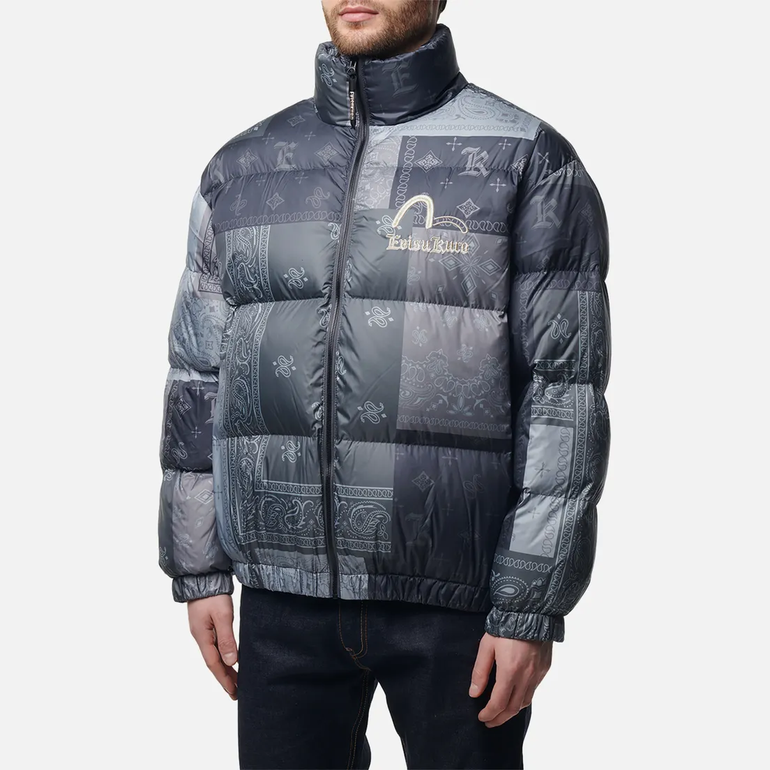 Evisu Мужской пуховик Evisukuro Paisley Printed Down