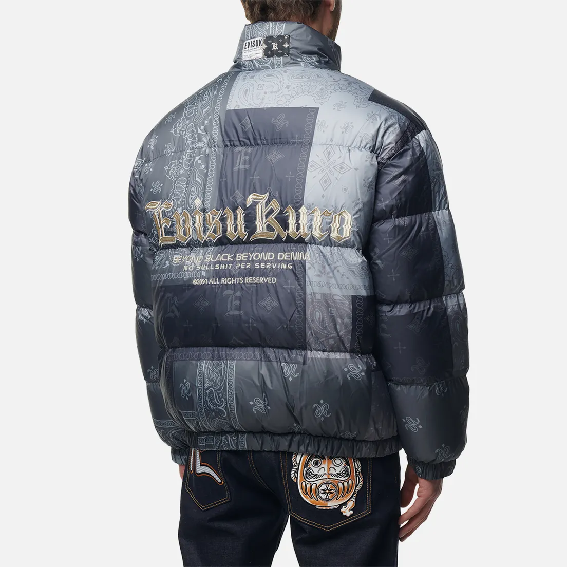 Evisu Мужской пуховик Evisukuro Paisley Printed Down