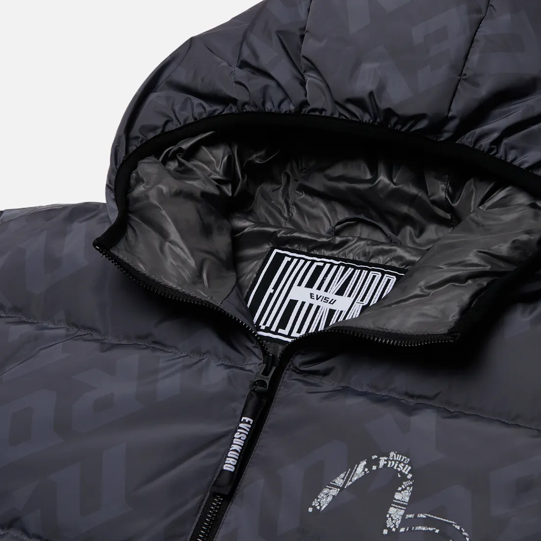 Evisu Мужской пуховик Evisukuro Printed Monogram Down