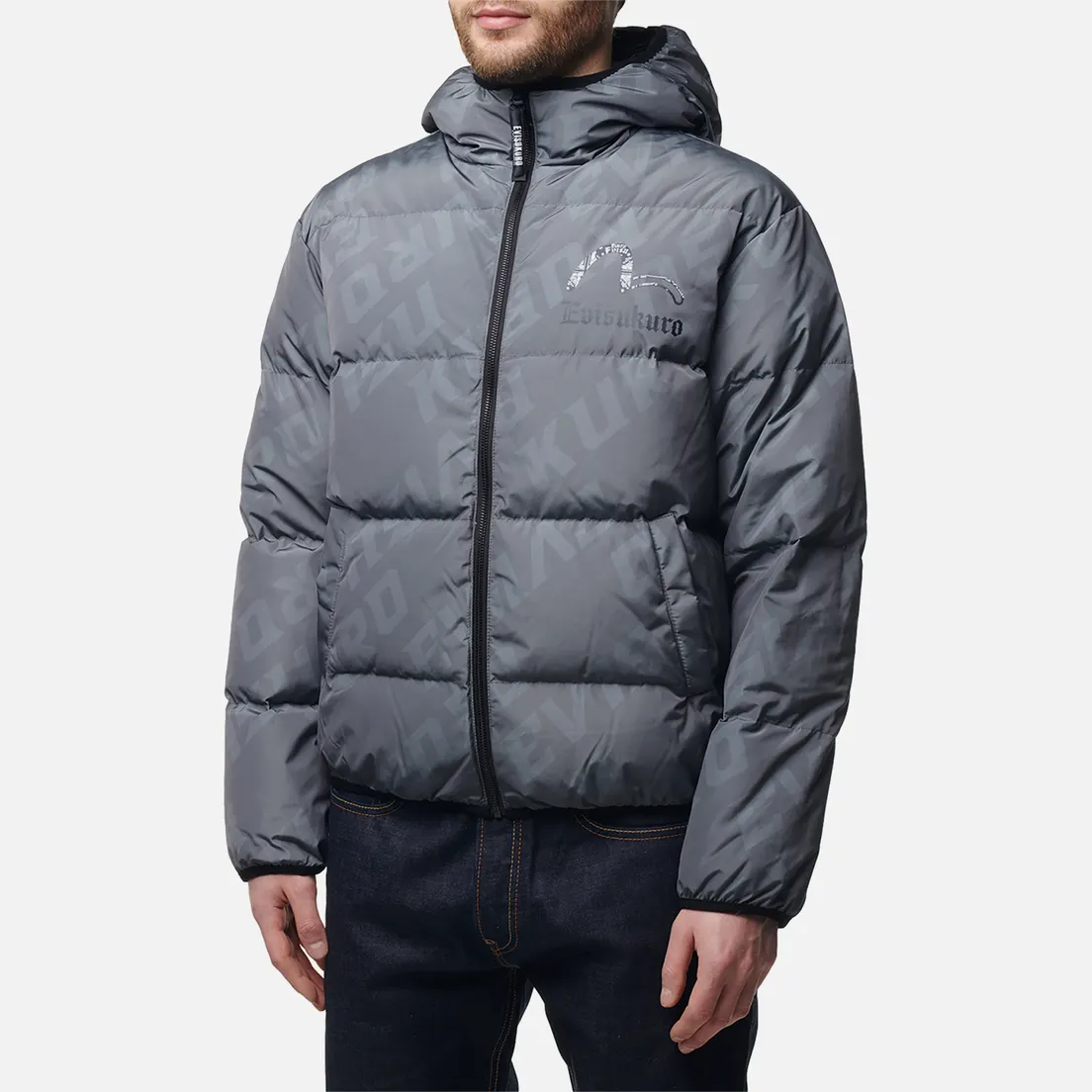 Evisu Мужской пуховик Evisukuro Printed Monogram Down