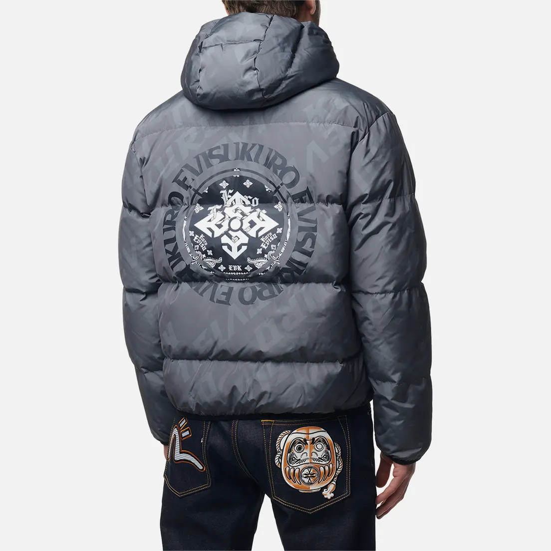 Evisu Мужской пуховик Evisukuro Printed Monogram Down