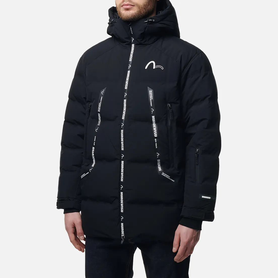 Evisu Мужской пуховик Evisukuro Seamless Hooded Down