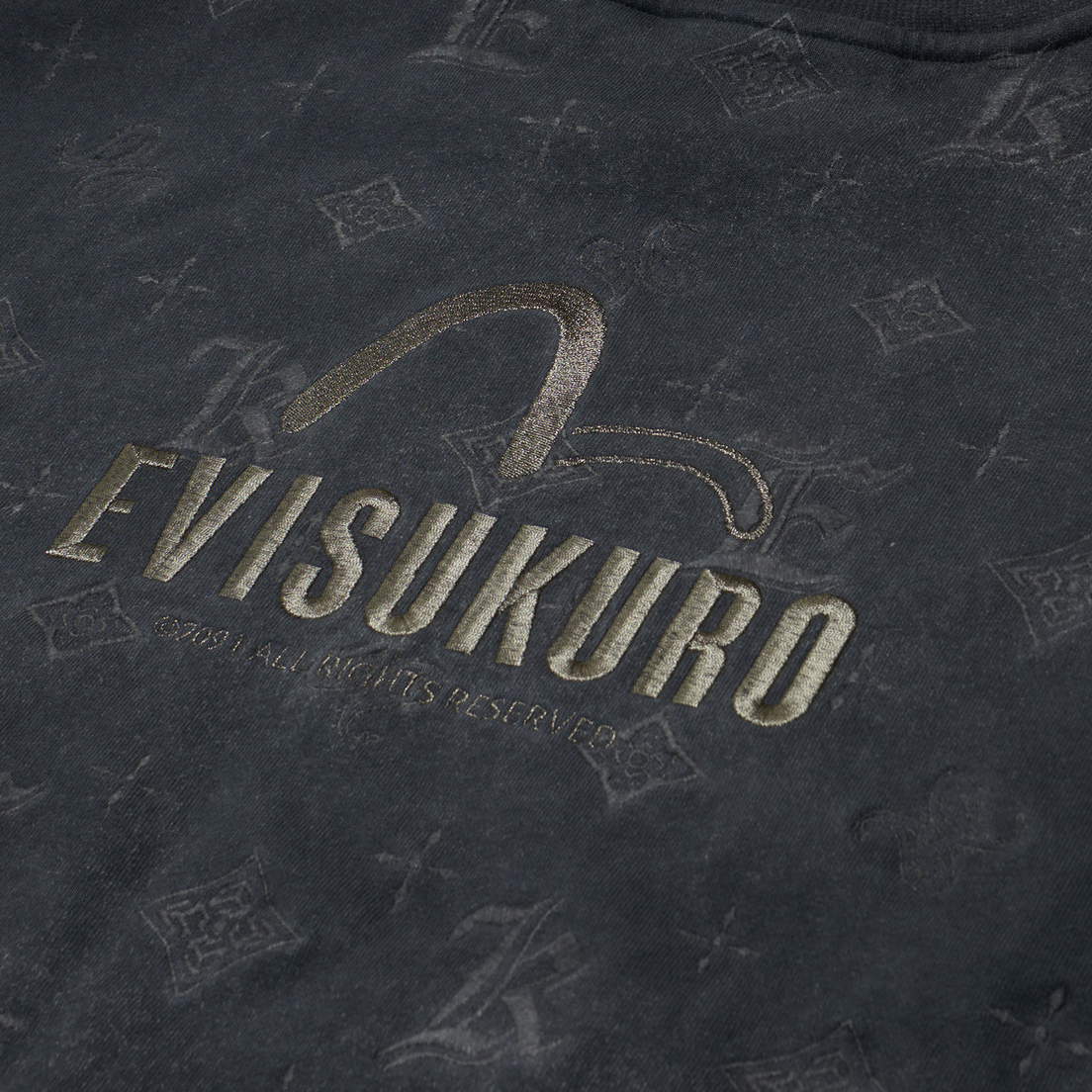 Evisu Мужская толстовка Evisukuro Spray Dyed With Monogram Embroidered