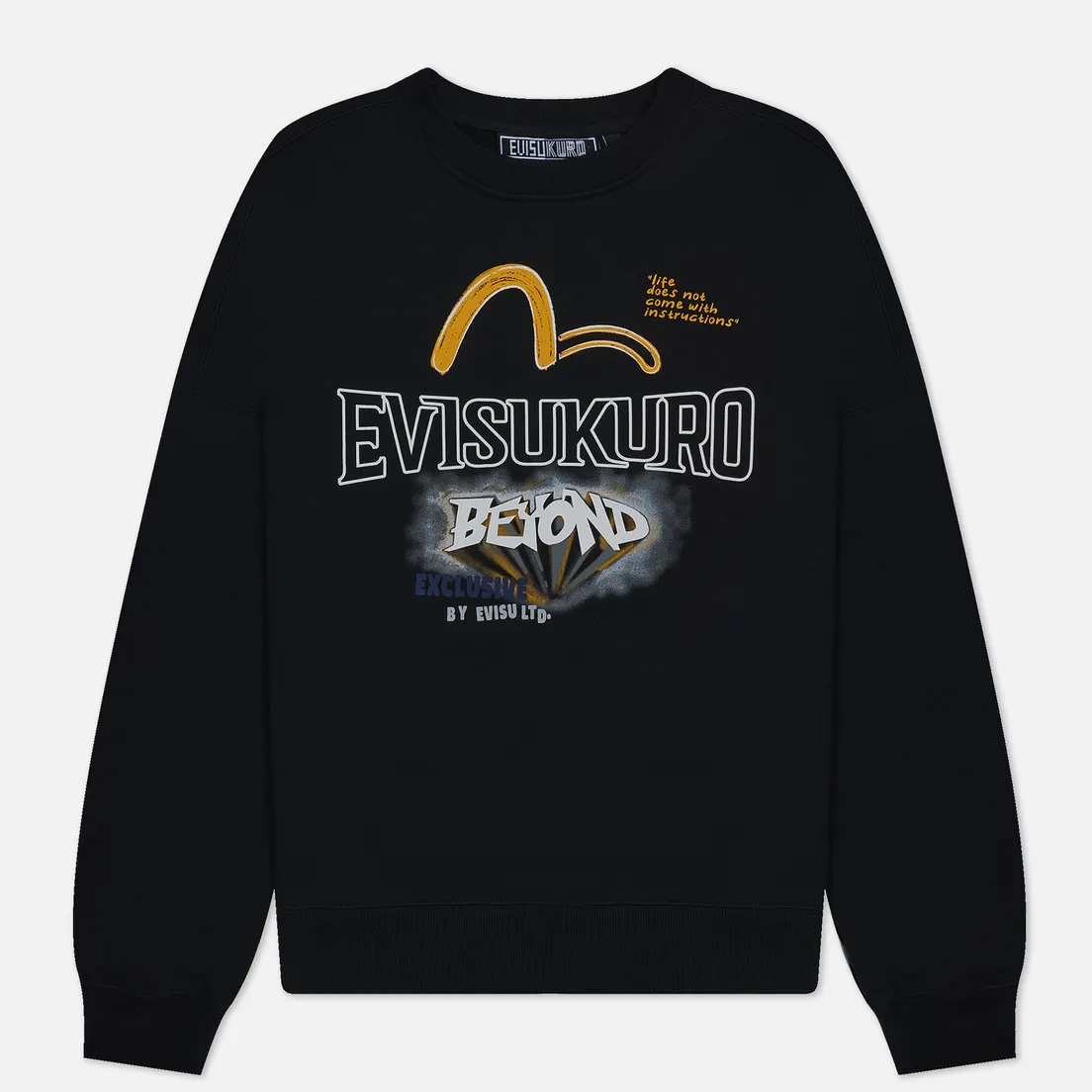 Evisu Мужская толстовка Evisukuro Multi Logo Crew Neck