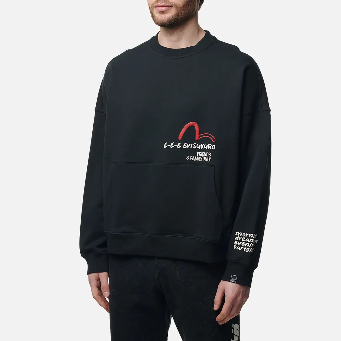 Evisu Мужская толстовка Evisukuro Print Crew Neck