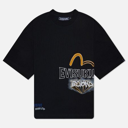 фото Мужская футболка evisu evisukuro with side logo, цвет чёрный, размер s