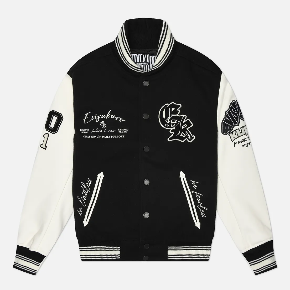 Evisu Мужская куртка бомбер Evisukuro Multi Logo Padded Baseball