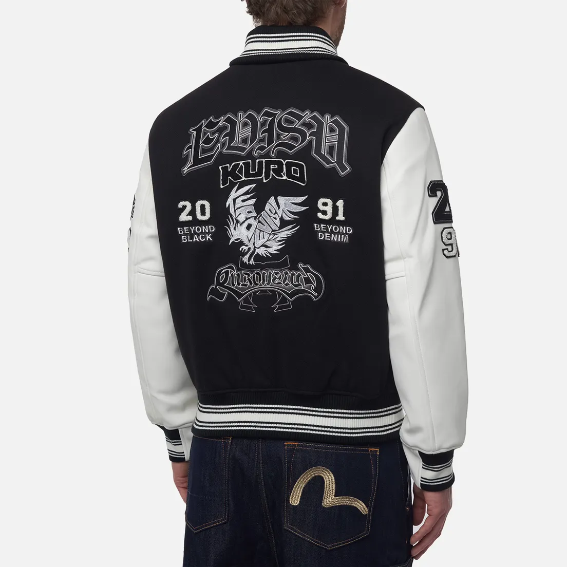 Evisu Мужская куртка бомбер Evisukuro Multi Logo Padded Baseball