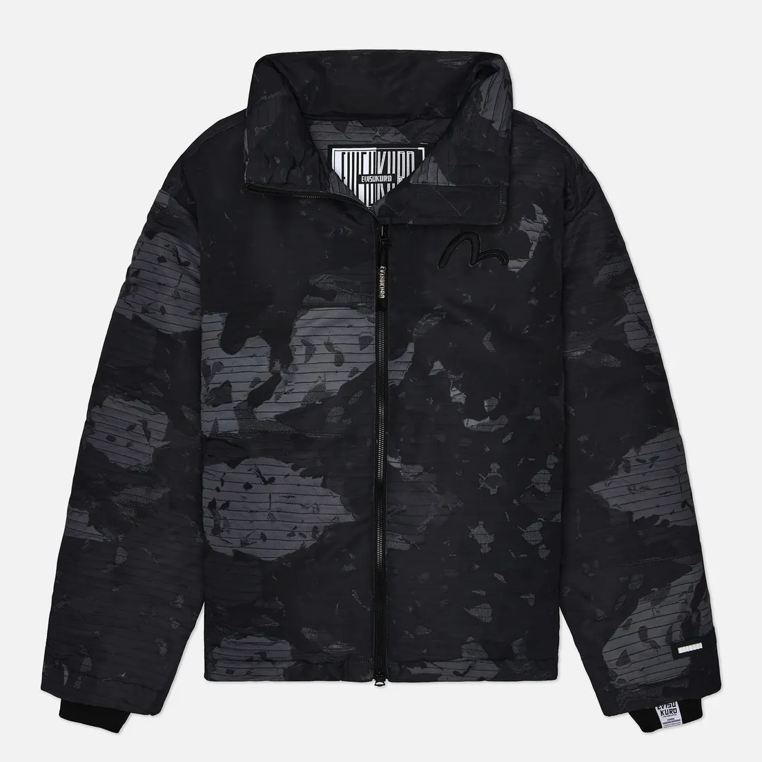 Evisu Мужской пуховик Evisukuro Boro Fabric Printed Down