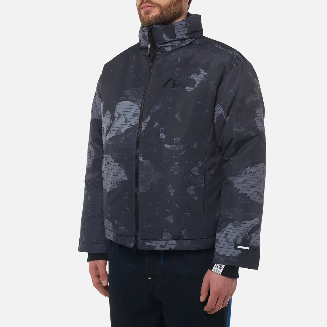 Evisu Мужской пуховик Evisukuro Boro Fabric Printed Down