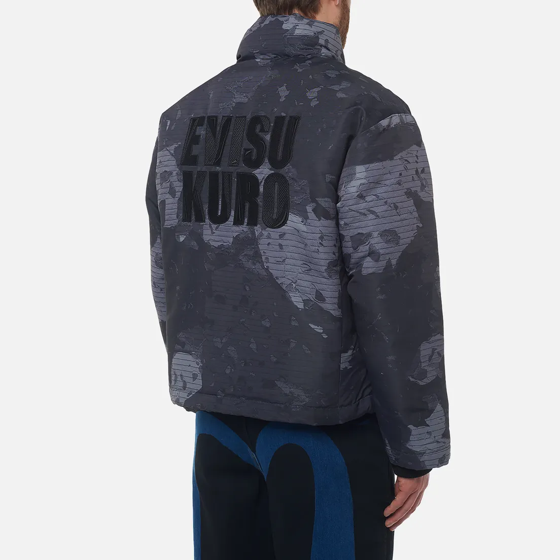 Evisu Мужской пуховик Evisukuro Boro Fabric Printed Down
