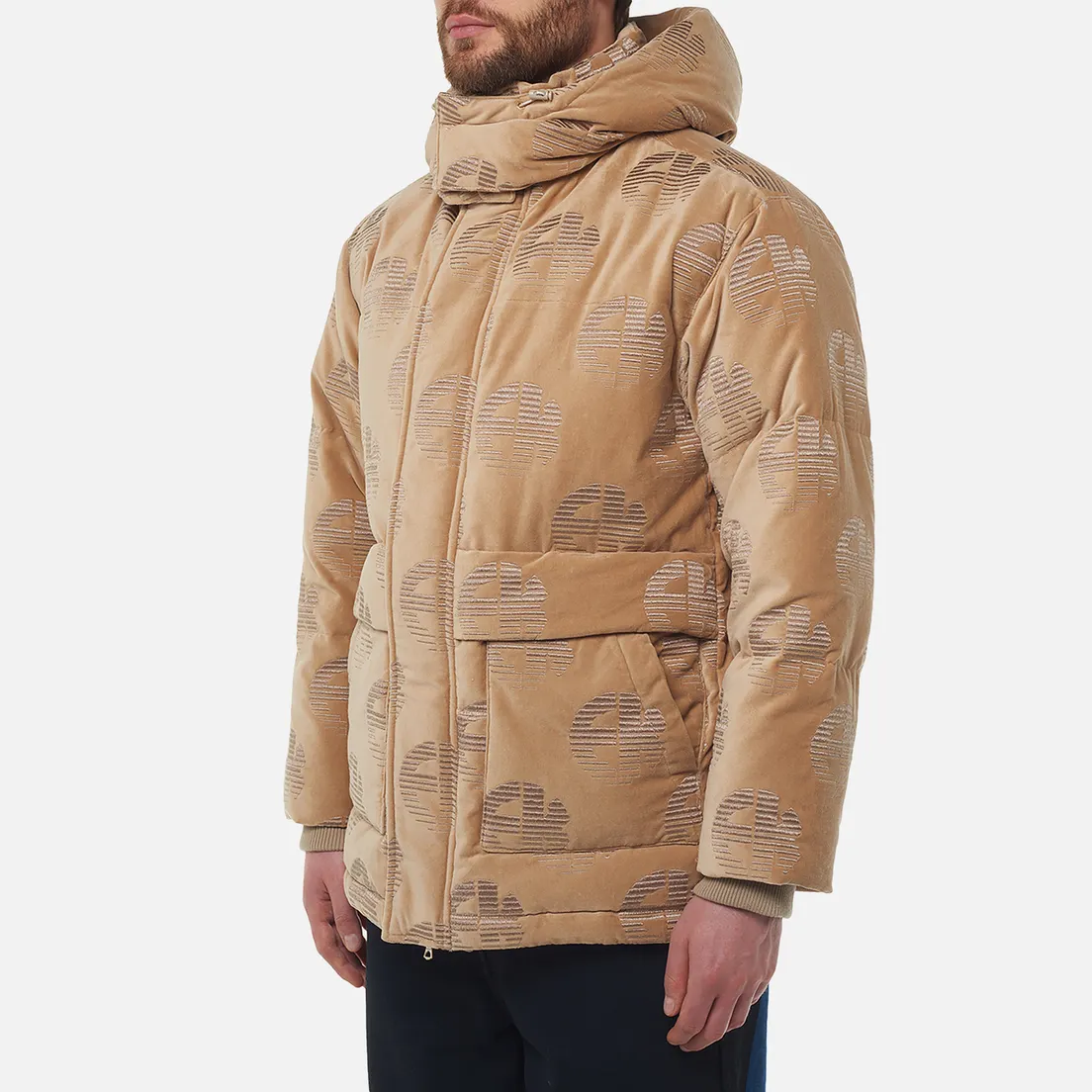 Evisu Мужской пуховик Evisukuro Monogrammed Velvet Down