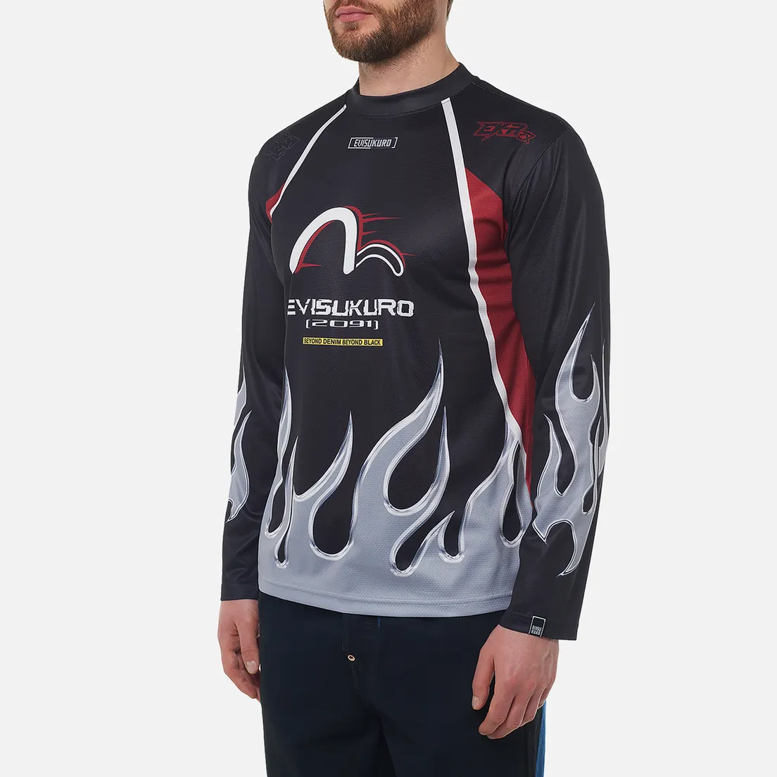 Evisu Мужской лонгслив Evisukuro Chrome Fire Racing Moto