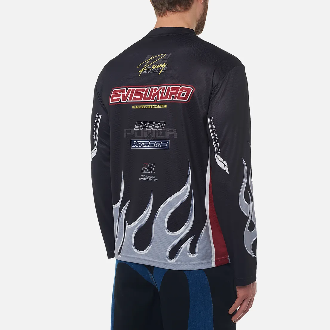 Evisu Мужской лонгслив Evisukuro Chrome Fire Racing Moto