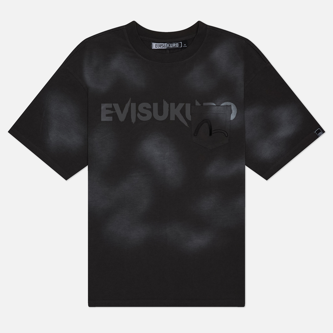 Evisu Мужская футболка Evisukuro Garment Dyed Calligraphy Logo Pocket