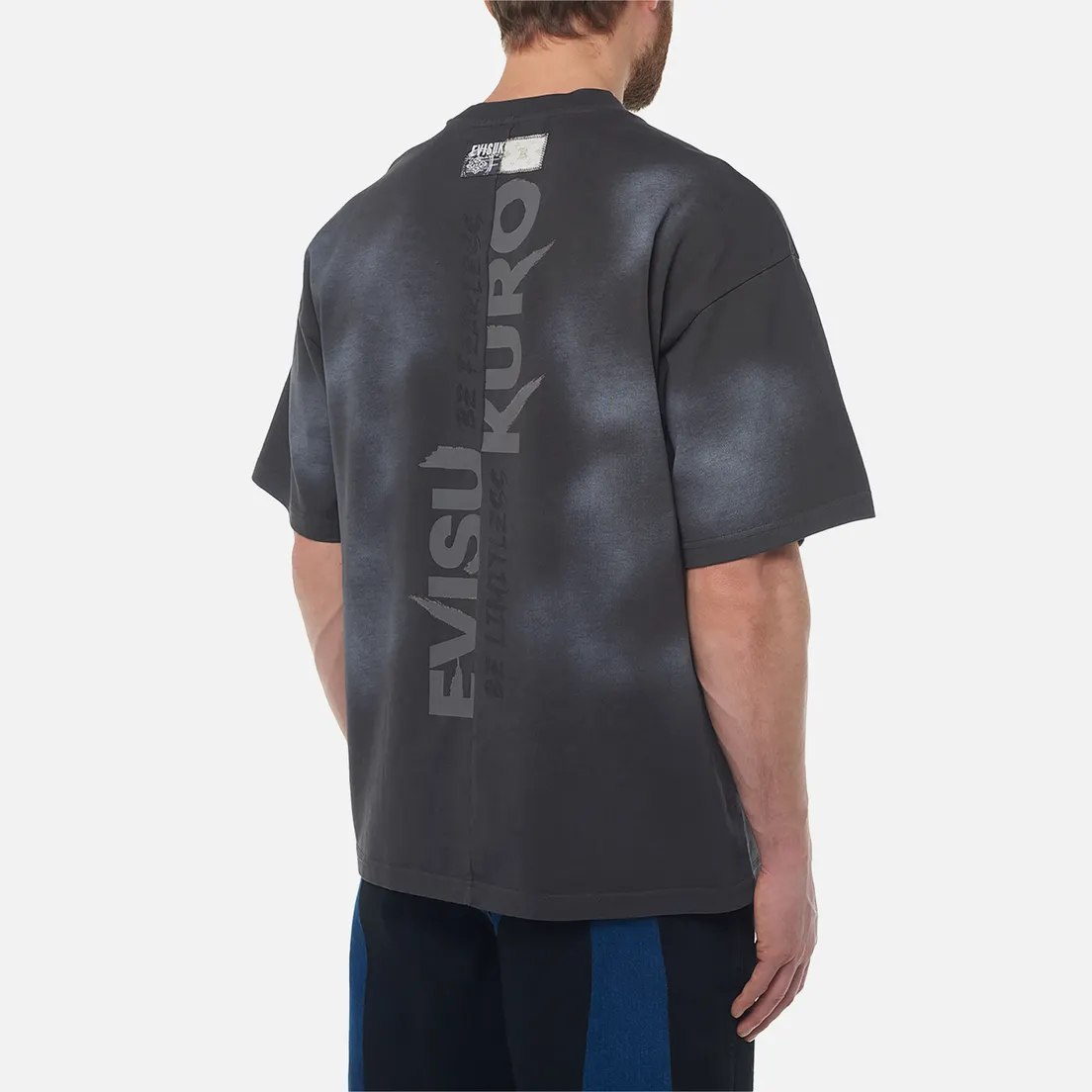Evisu Мужская футболка Evisukuro Garment Dyed Calligraphy Logo Pocket