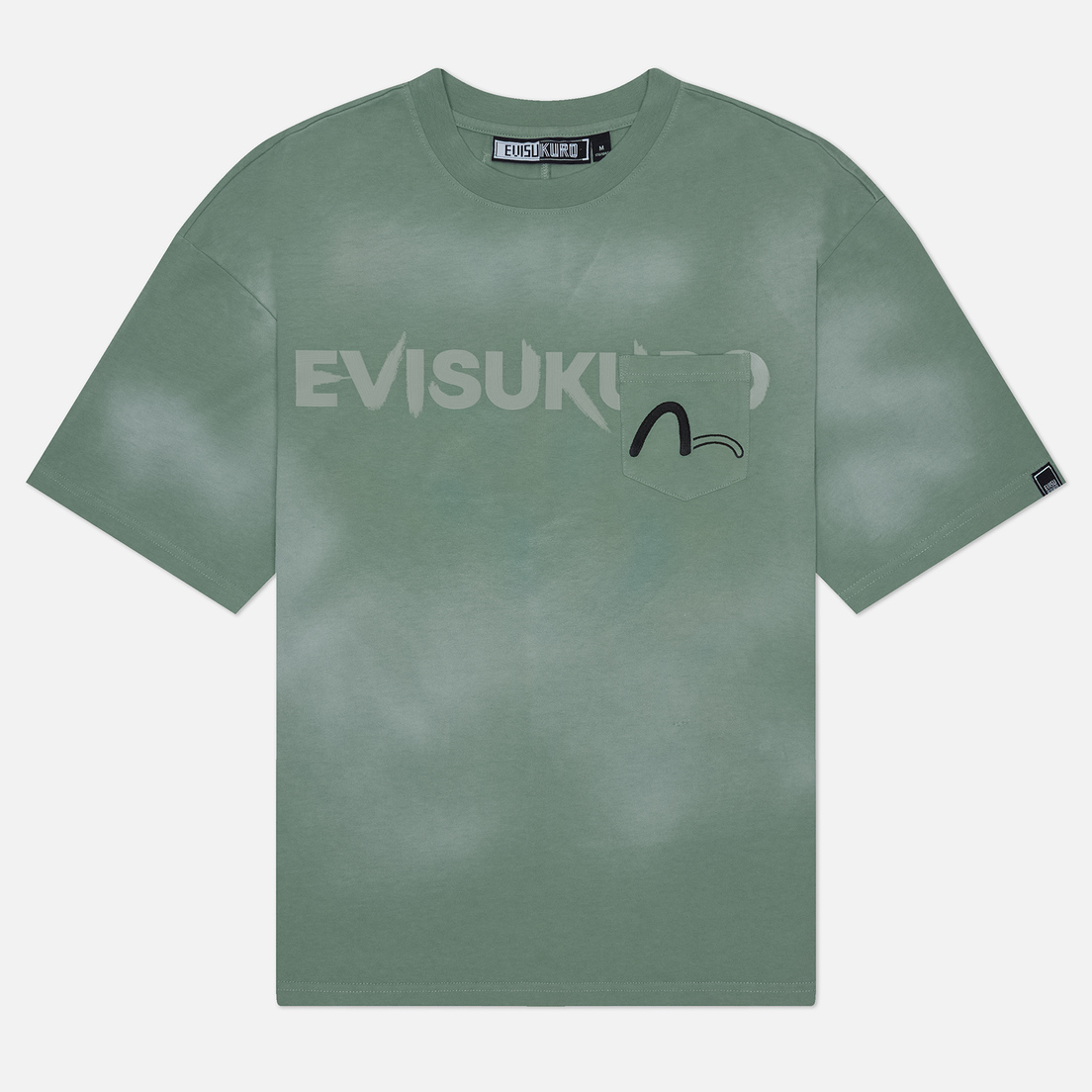 Evisu Мужская футболка Evisukuro Garment Dyed Calligraphy Logo Pocket