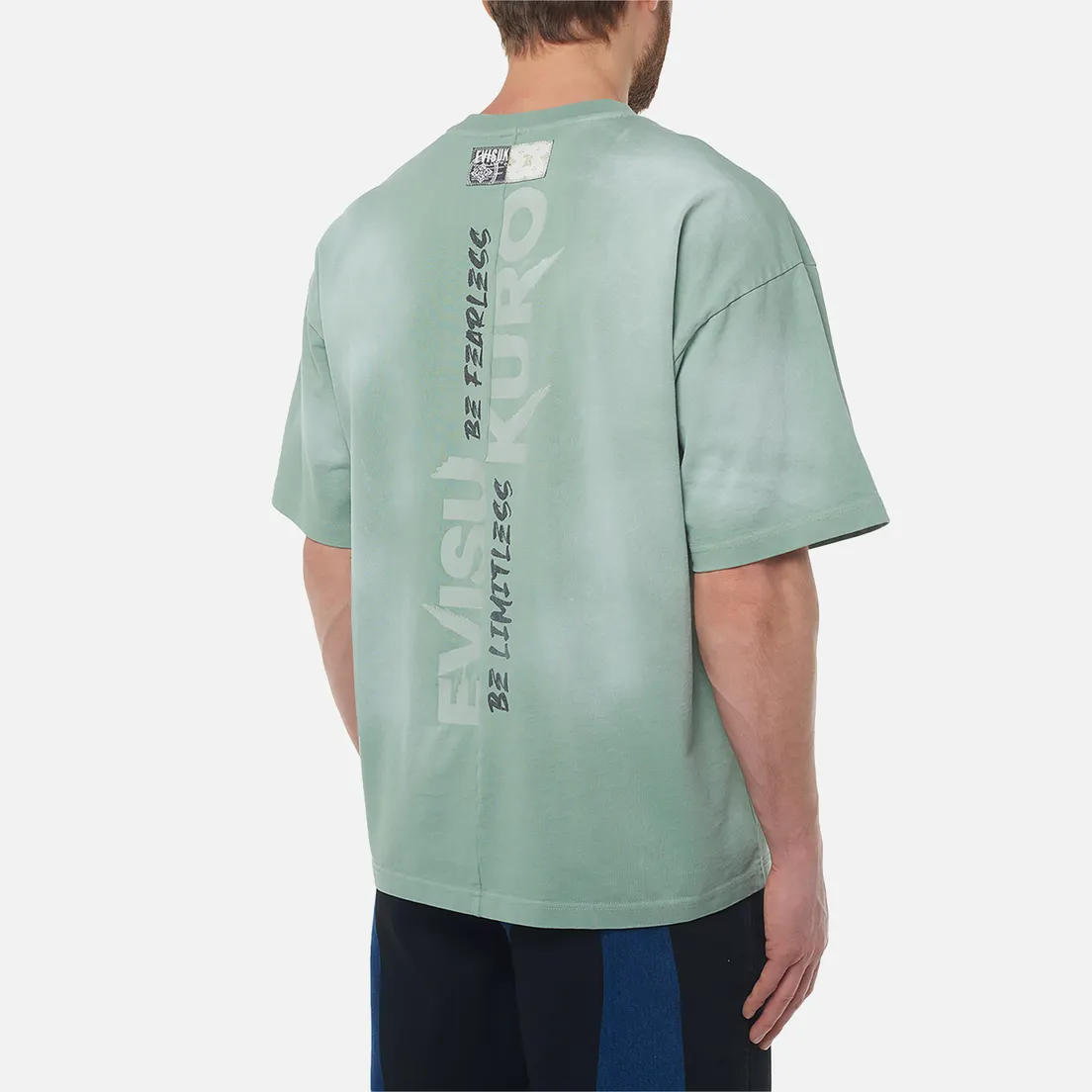Evisu Мужская футболка Evisukuro Garment Dyed Calligraphy Logo Pocket