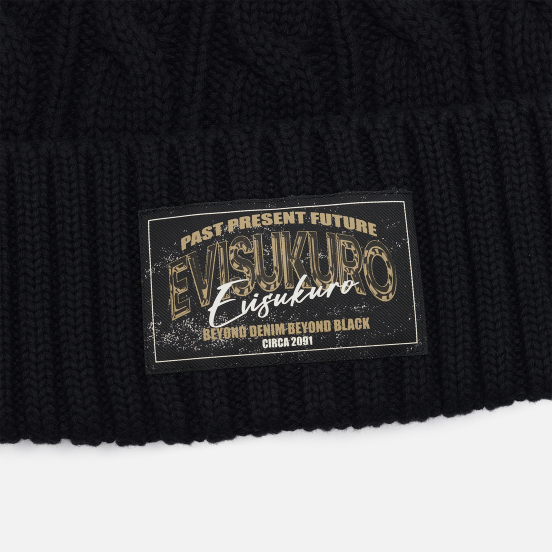 Evisu Шапка Evisukuro Cable Knit Logo Badge