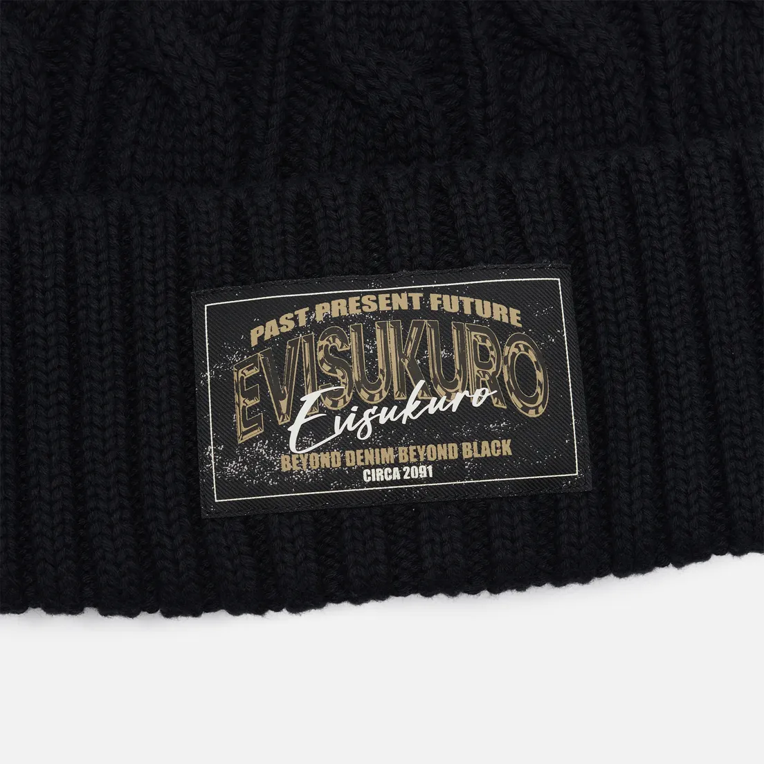 Evisu Шапка Evisukuro Cable Knit Logo Badge