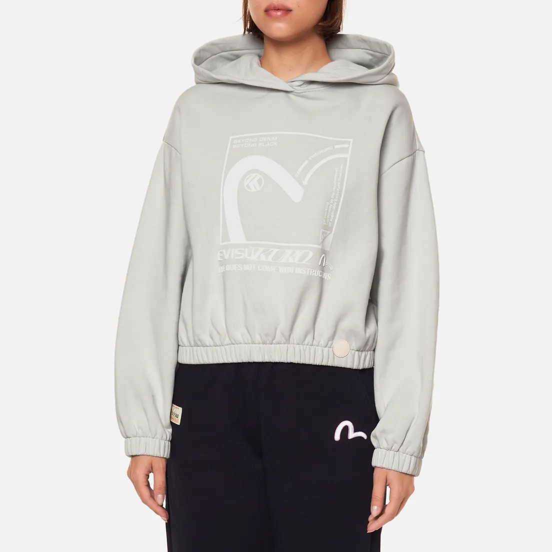 Evisu Женская толстовка Evisukuro Logo Printed Hoodie